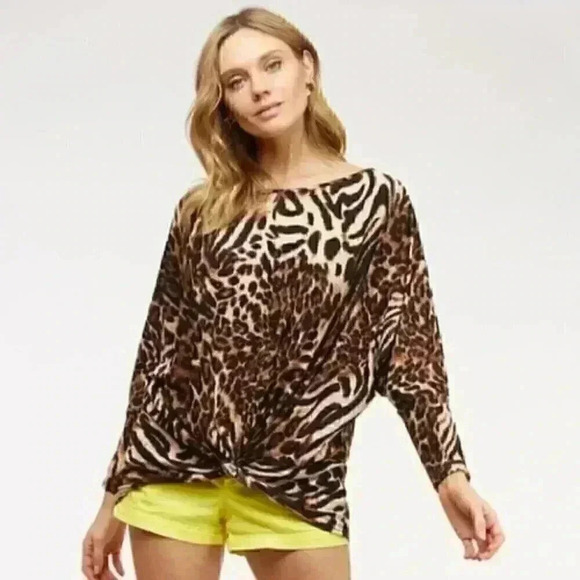 Tops - ANIMAL PRINT TUNIC TOP